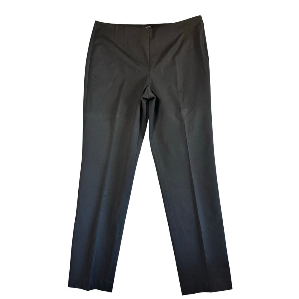 NWOT Talbots Refined Bi-Stretch Dress Pants Black Side Zip Straight Leg- Size 12